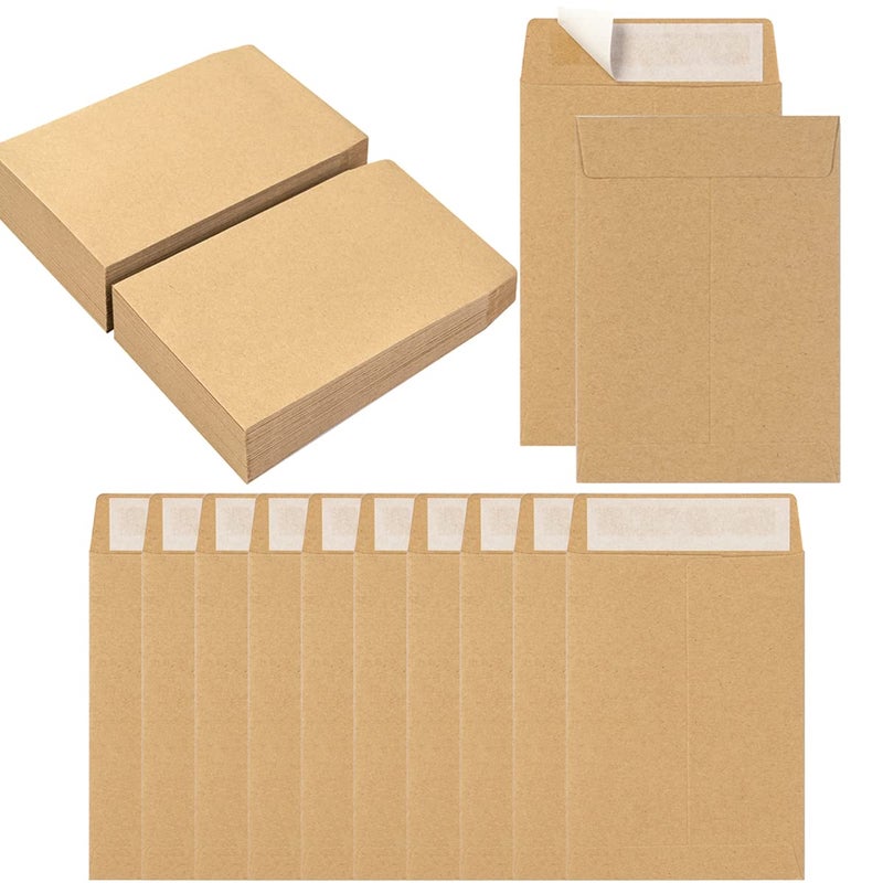 Topeen 100 Pack Seed Envelopes Self-Adhesive Small Coin Envelopes Seed Storage Packets for Garden, Office or Wedding Gift (Kraft Brown, 3 1/4 ×4 1/2 inches) - Image 1
