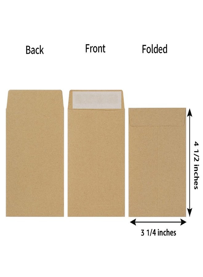 Topeen 100 Pack Seed Envelopes Self-Adhesive Small Coin Envelopes Seed Storage Packets for Garden, Office or Wedding Gift (Kraft Brown, 3 1/4 ×4 1/2 inches) - Image 2