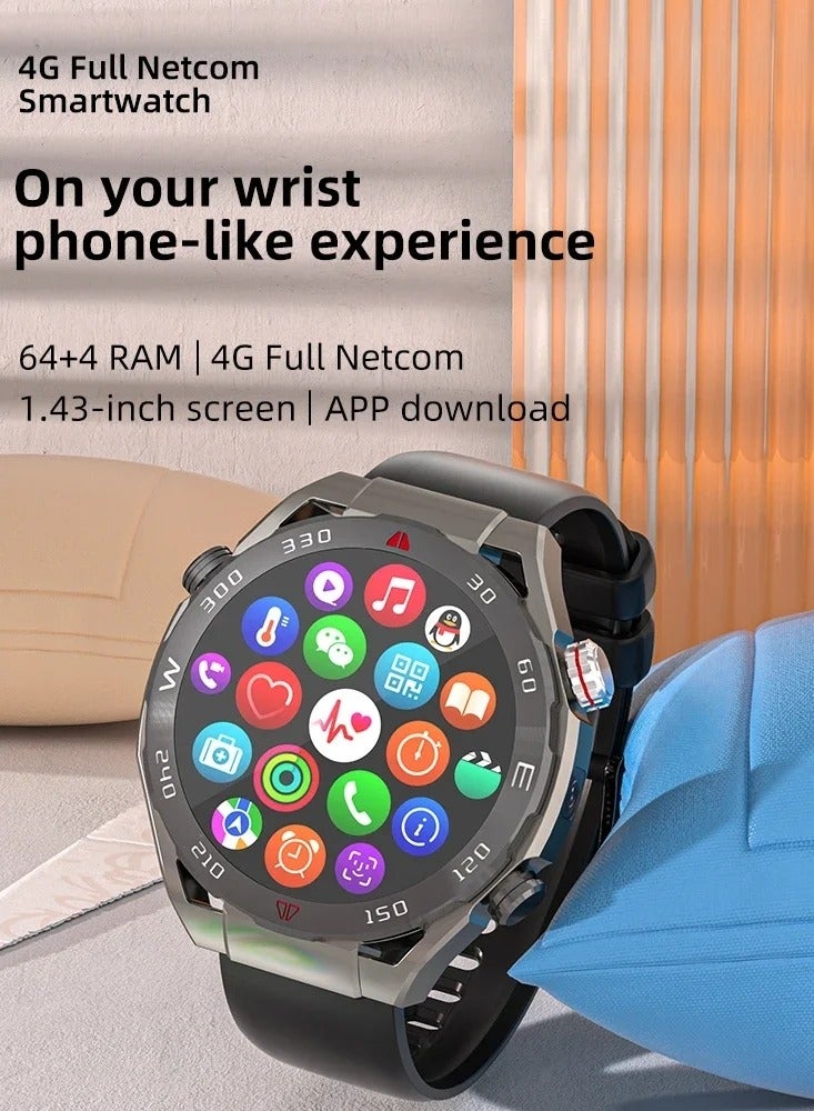AROAQ Full Netcom 4G 5G Android Smartwatch 4GB RAM 64GB Storage Domestic Version Black - Image 2