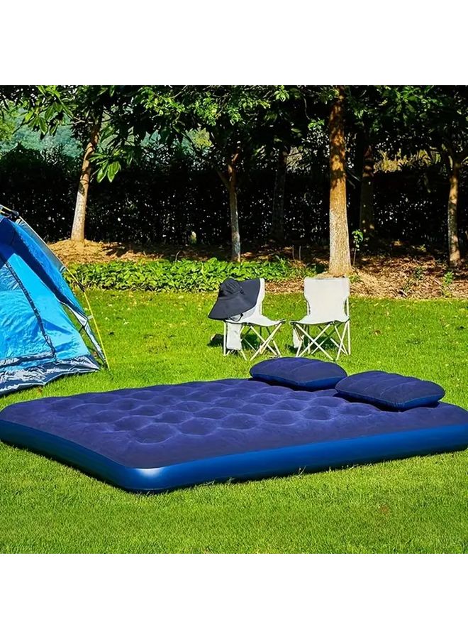 Inflatable Air Mattress with Built in Pump Pillows Sleeping Pad 80 x 60 x 8 66 Inches for Home Camping Beach Travel Living Room Outdoor Balcony Backyard Party - Image 5