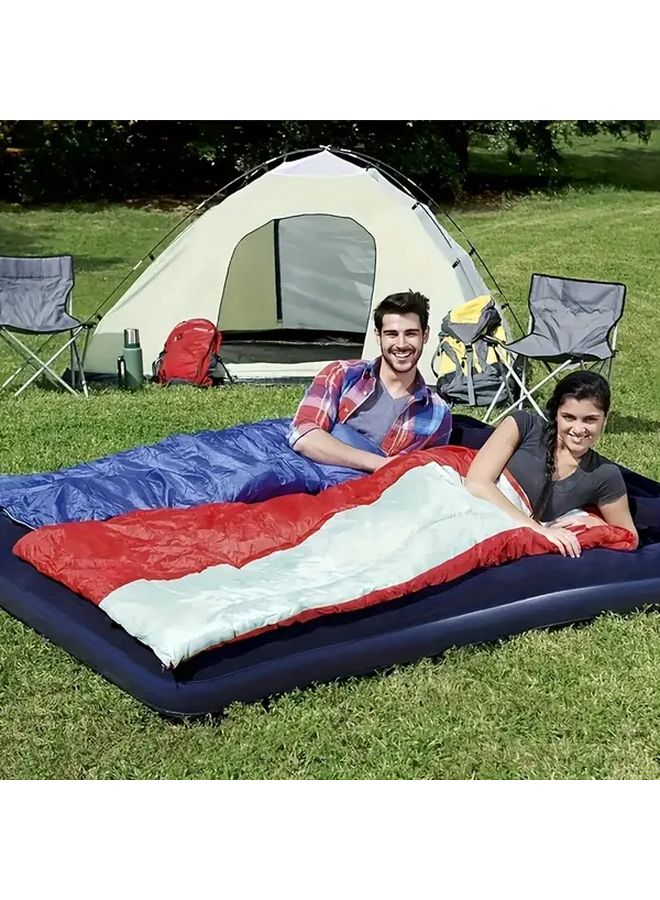 Inflatable Air Mattress with Built in Pump Pillows Sleeping Pad 80 x 60 x 8 66 Inches for Home Camping Beach Travel Living Room Outdoor Balcony Backyard Party - Image 2
