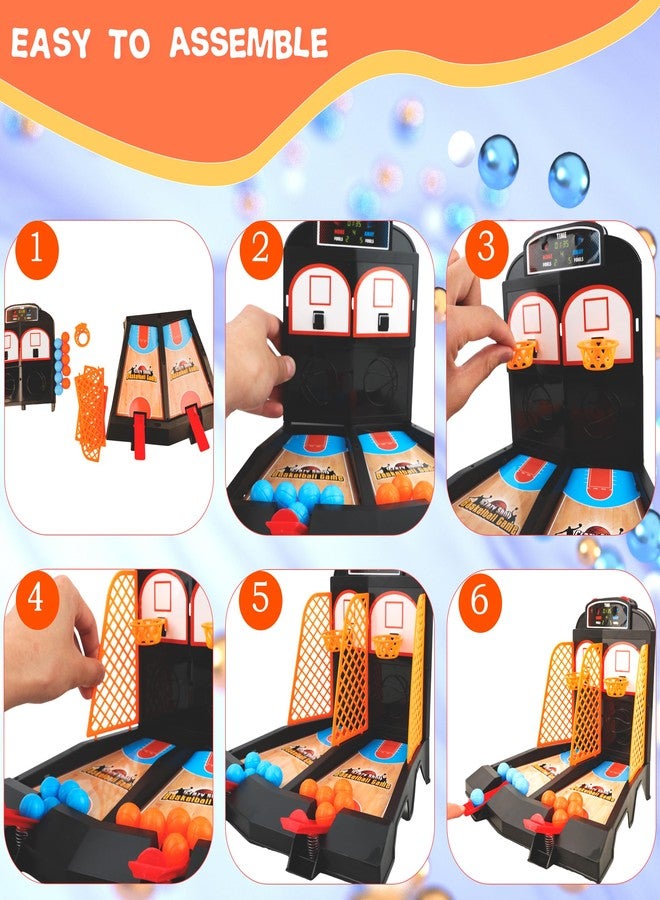 Fahacop Tabletop Basketball Shooting Game Set Includes 1 Pcs Basketball Court 30 Pcs Basketball Balls and 2 Pcs Medal for Kids Birthday Basketball Party Gifts and Adult to Reduce Stress Game - Image 3