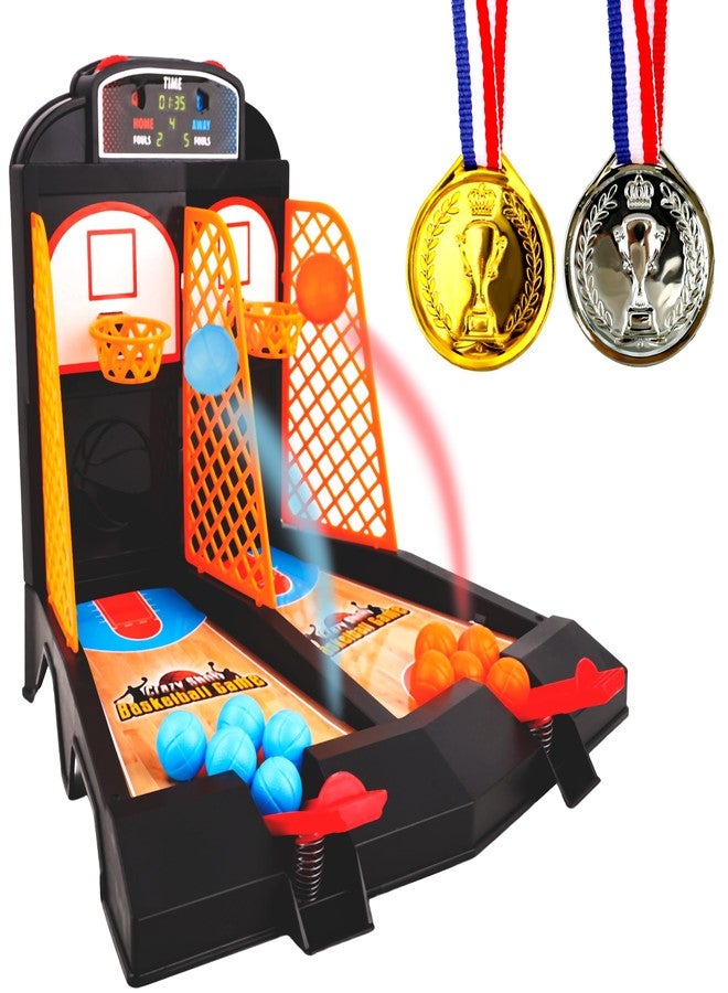 Fahacop Tabletop Basketball Shooting Game Set Includes 1 Pcs Basketball Court 30 Pcs Basketball Balls and 2 Pcs Medal for Kids Birthday Basketball Party Gifts and Adult to Reduce Stress Game - Image 1