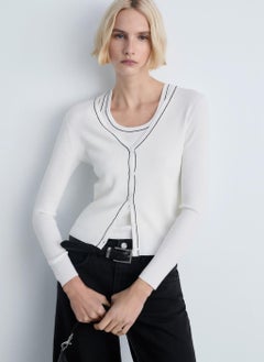 MANGO Casual V-Neck Knitted Cardigan  - Image 1