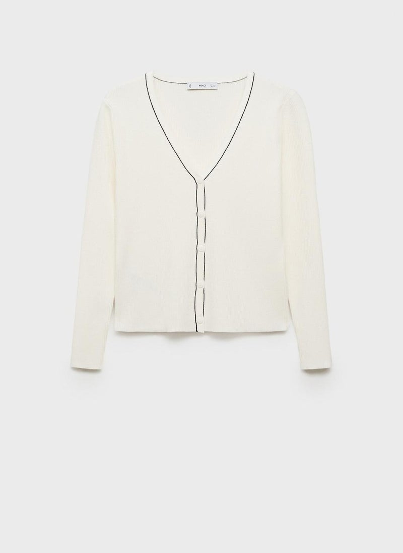 MANGO Casual V-Neck Knitted Cardigan  - Image 5