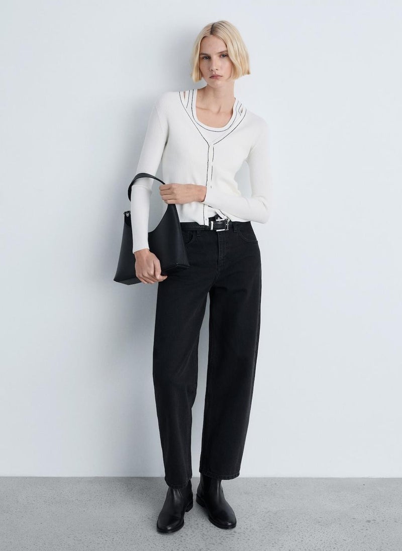MANGO Casual V-Neck Knitted Cardigan  - Image 4