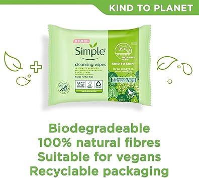 Simple Kind To Skin Cleansing Facial Wipes 25 Pieces - Image 3