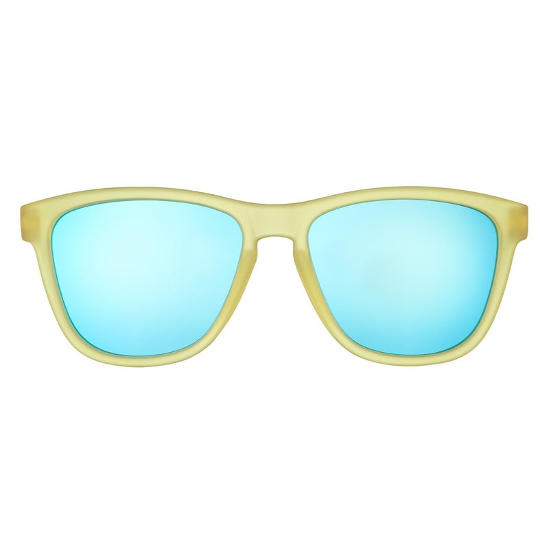 goodr Swedish Meatball Hangover Polarized Sunglasses for Men & Women, Yellow Translucent Frames with Blue Reflective Lens, UV400 Protection, No Slip - Image 2