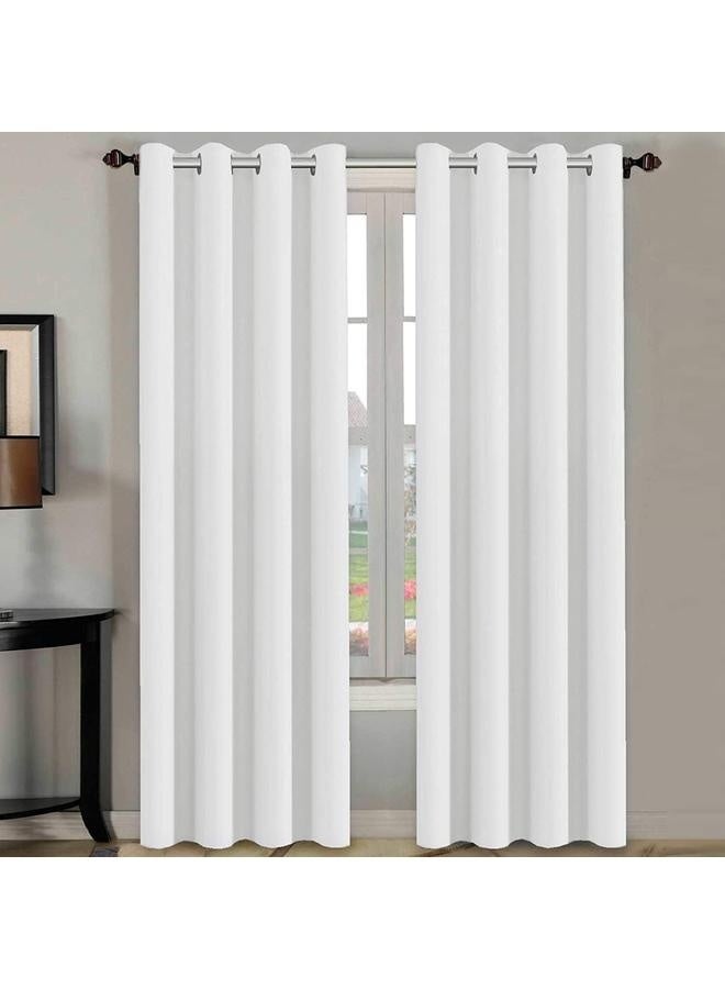 1pairs White Curtain Long for Living Room Thermal Insulated Window Treatment Panel Bedroom Curtain for Door Thermal Curtains for Winter - One Panel - Grommet, White-140cm*244cm - Image 2