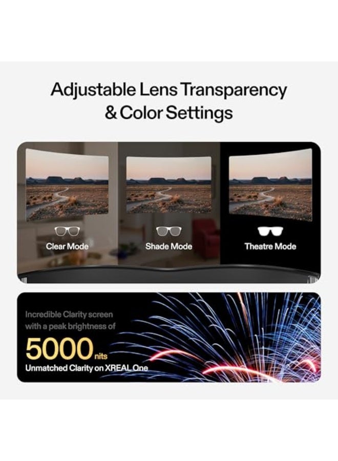 XREAL One AR Glasses with X1 Chip, Native 3 DoF, 147" 50°FOV 120Hz HD Display, Renowned Audio, 3 Adjustable Lens Transparency, Compatible with iPhone 16/15, Steam Deck, ROG, Mac, PC, Android & iOS - Image 4