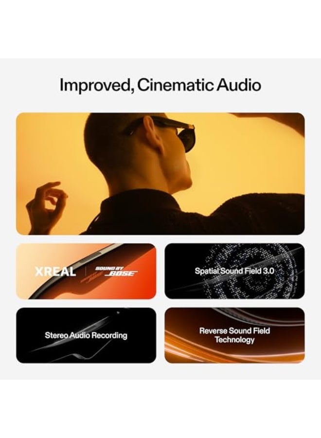 XREAL One AR Glasses with X1 Chip, Native 3 DoF, 147" 50°FOV 120Hz HD Display, Renowned Audio, 3 Adjustable Lens Transparency, Compatible with iPhone 16/15, Steam Deck, ROG, Mac, PC, Android & iOS - Image 3