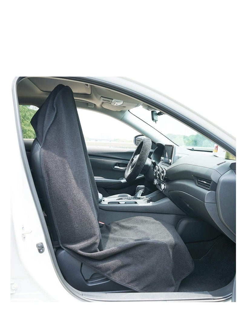 sulfar أغطية مقاعد السيارة مقاومة للماء للمقعد الأمامي فقط للتمارين الرياضية والجري والسباحة والشاطئ والمشي مناسبة لمعظم السيارات والشاحنات وسيارات الدفع الرباعي ملحقات حماية مقعد السيارة باللون الرمادي - Image 3