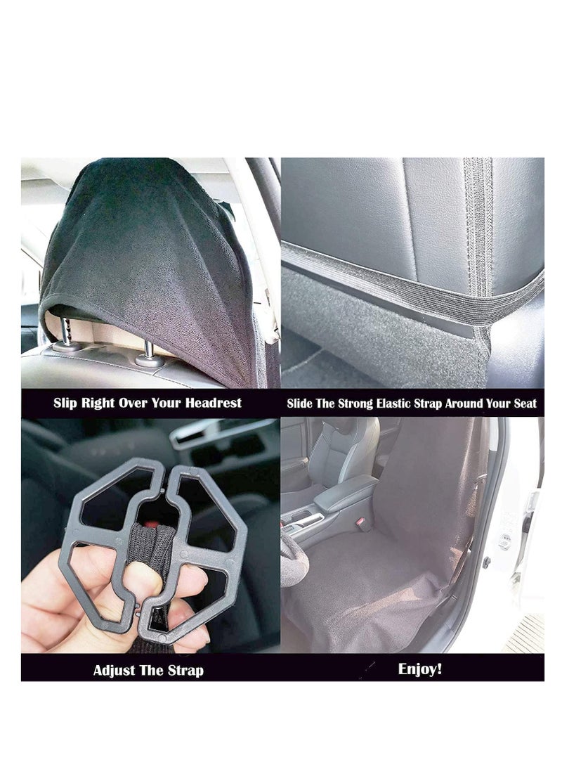 sulfar أغطية مقاعد السيارة مقاومة للماء للمقعد الأمامي فقط للتمارين الرياضية والجري والسباحة والشاطئ والمشي مناسبة لمعظم السيارات والشاحنات وسيارات الدفع الرباعي ملحقات حماية مقعد السيارة باللون الرمادي - Image 5