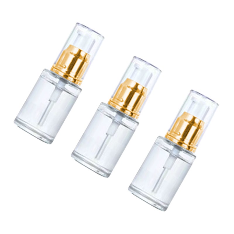 3Pcs Empty Pump Cosmetic Bottles Bottle Empty Bottles Portable Pump Bottle (Golden and White 30ml) - Image 1