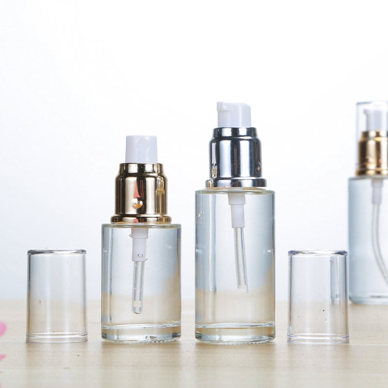 3Pcs Empty Pump Cosmetic Bottles Bottle Empty Bottles Portable Pump Bottle (Golden and White 30ml) - Image 4