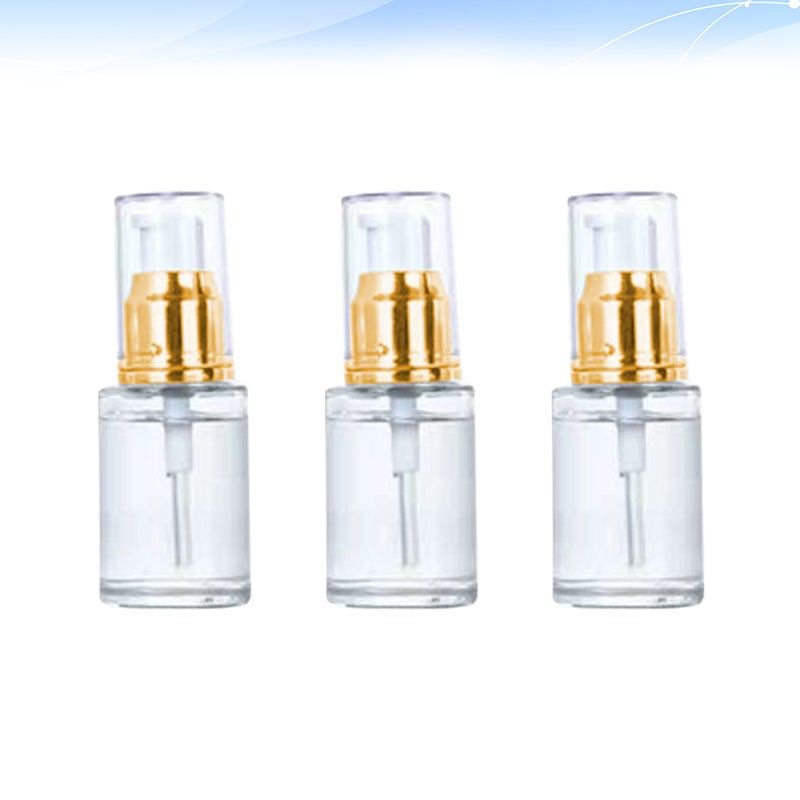 3Pcs Empty Pump Cosmetic Bottles Bottle Empty Bottles Portable Pump Bottle (Golden and White 30ml) - Image 5