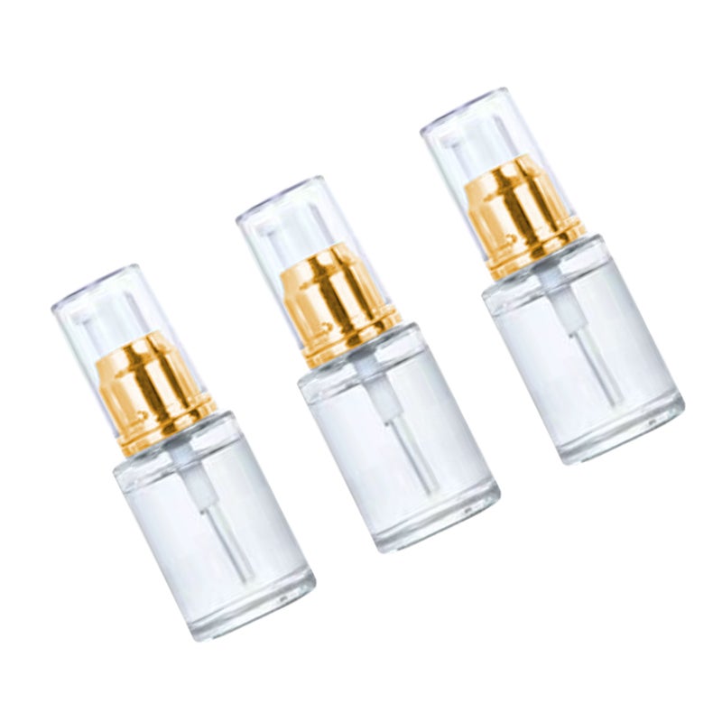 3Pcs Empty Pump Cosmetic Bottles Bottle Empty Bottles Portable Pump Bottle (Golden and White 30ml) - Image 3