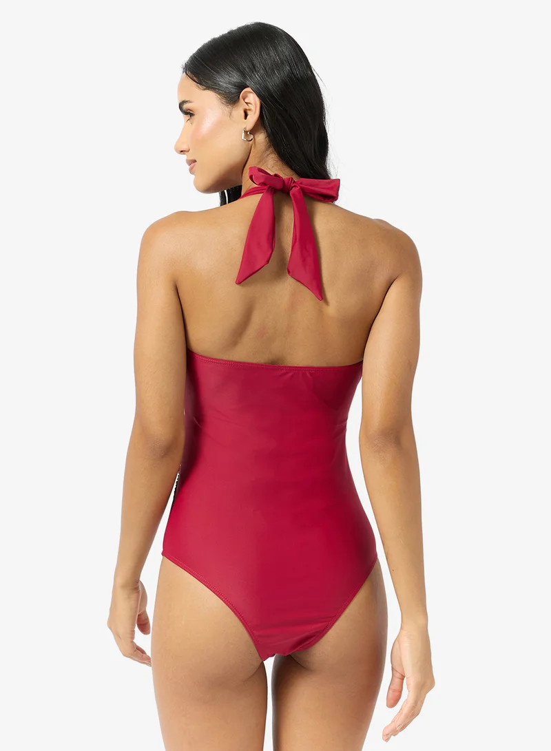 Ginger Plunge Neck Tummy Shaping Swimsuit