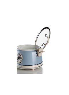 Ariete Vintage Electric Rice Cooker 1.8L, 5 Modes for Rice, Sauté, Steam, Heating, Slow Cooker, 700W, Removable Non Stick Ceramic Bowl, Glass Lid, for Sushi, Stew, Omelet - Blue ART2904/05  - Image 2