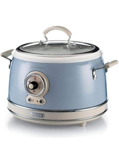 Ariete Vintage Electric Rice Cooker 1.8L, 5 Modes for Rice, Sauté, Steam, Heating, Slow Cooker, 700W, Removable Non Stick Ceramic Bowl, Glass Lid, for Sushi, Stew, Omelet - Blue ART2904/05  - Image 1