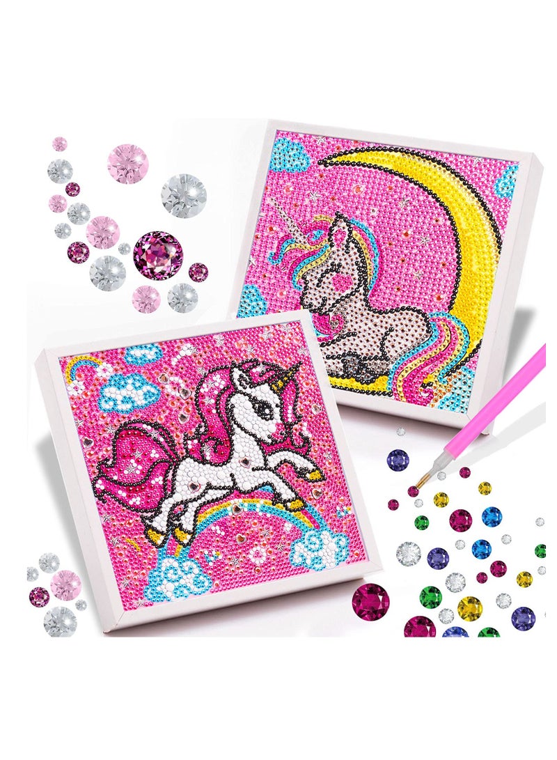 SYOSI 5D Diamond Painting for Kids, Diamond Art Kits with Frames Easy to DIY Gem Art by Numbers Gift for Boys Girls Ages 6-12 (7.5×7.5 in) - Image 1