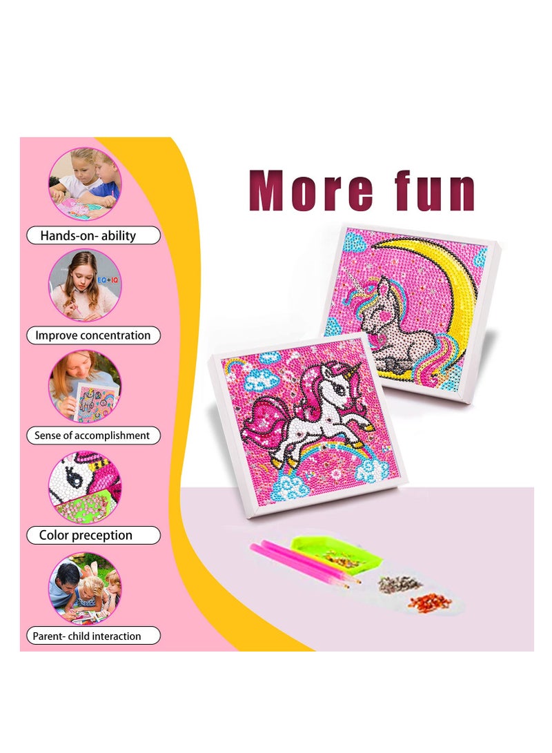 SYOSI 5D Diamond Painting for Kids, Diamond Art Kits with Frames Easy to DIY Gem Art by Numbers Gift for Boys Girls Ages 6-12 (7.5×7.5 in) - Image 2