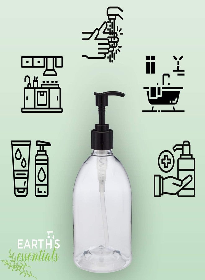 Earth's Essentials (U.S. Made) Earth's Essentials (6 Pack) Designer Hand Soap and Sanitizer Dispensers, Empty Plastic Pump Bottles, Perfect for Shampoo, Lotion, and More, BPA-Free PET Plastic. - Image 2