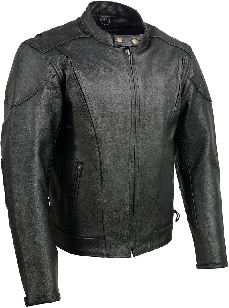 EVENT LEATHER Men's Standard EL5410 Black Side Lace Vented Scooter Jacket, XXX-Large - Image 1