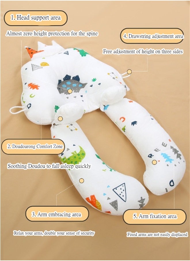 Beauenty - Baby shaping pillow for infants and toddlers, adjustable and removable dinosaur design, breathable and washable - Image 1