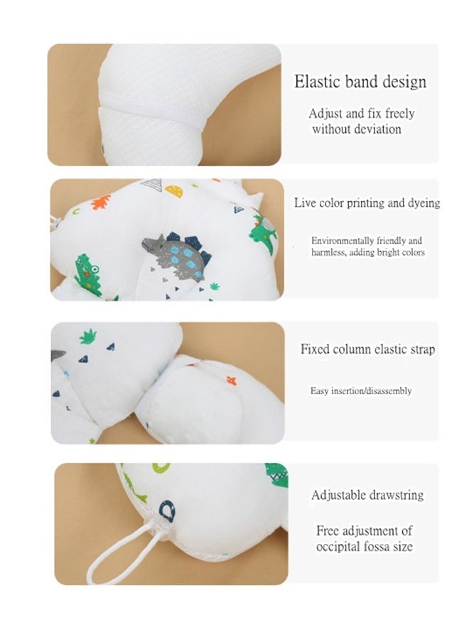 Beauenty - Baby shaping pillow for infants and toddlers, adjustable and removable dinosaur design, breathable and washable - Image 1