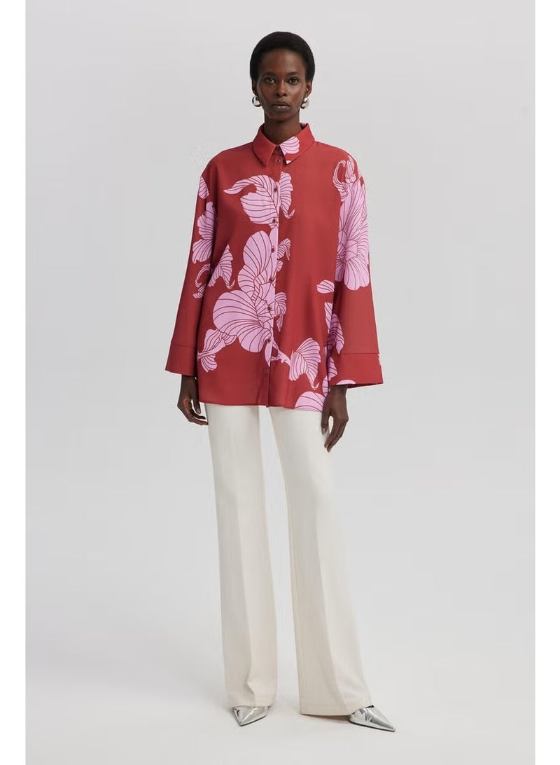 Touche Patterned Satin Shirt - Image 1