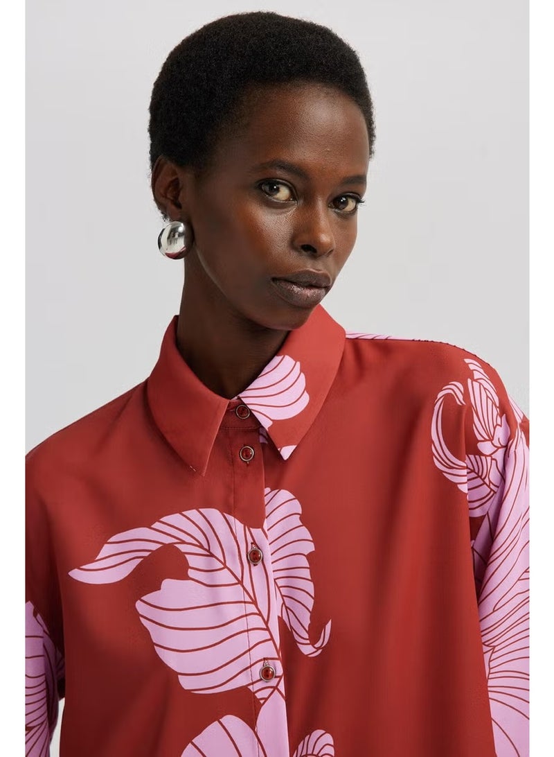 Touche Patterned Satin Shirt - Image 3
