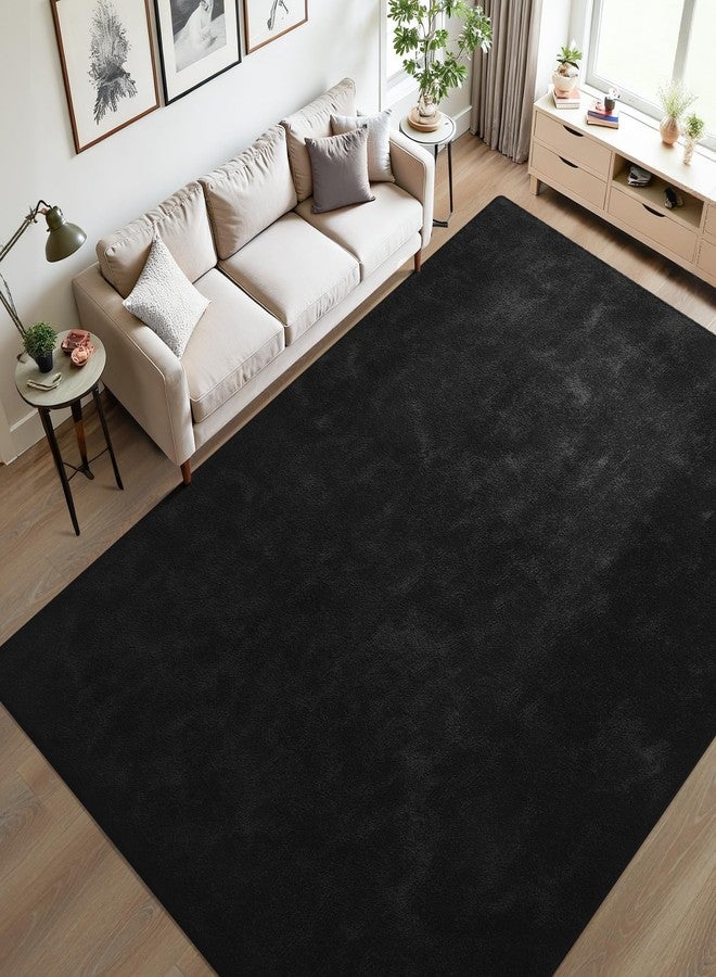 Keeko 4x6 Black Area Rugs for Bedroom, Soft Modern Living Room Rug Indoor Non Slip Low Pile Washable Rug Fluffy Fuzzy Memory Foam Carpets Throw Rugs for Kids Nursery Classroom Dorm Room Decor - Image 2