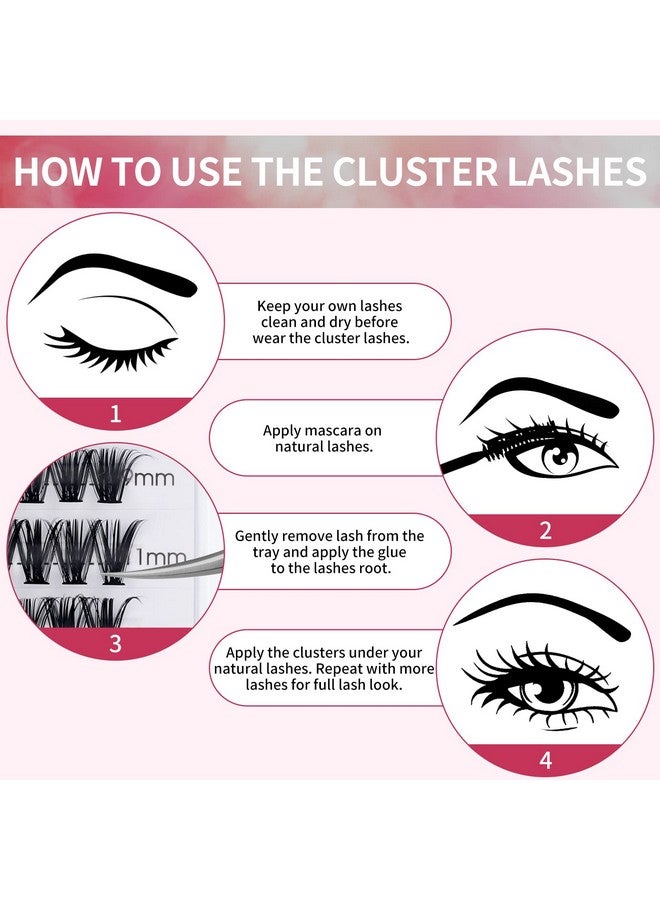 FADVAN Lash Clusters Individual Lashes 240Pcs Diy Eyelash Extension 30D+40D D Curl Mixed 916Mm Cluster Lashes Natural Wispy Reusable Mink Lash Cluster At Home By Fadvan(30D+40D0.07D 916Mm) - Image 5