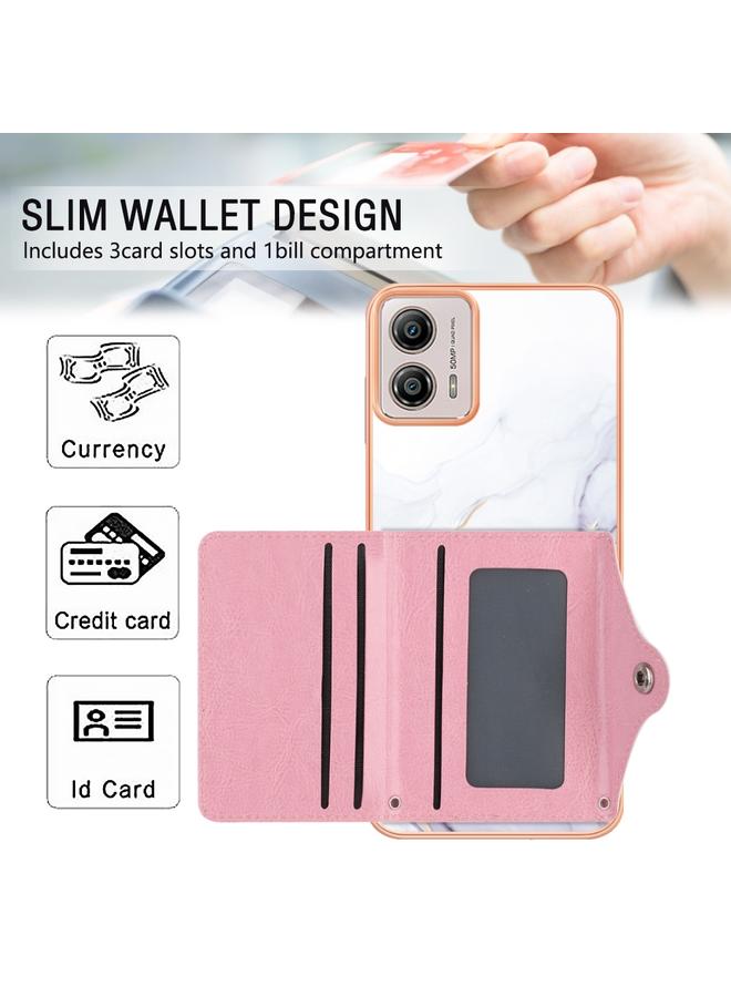 S-TOP Case For Motorola Moto G53 Marble Pattern IMD Card Slot Phone Case - Image 4