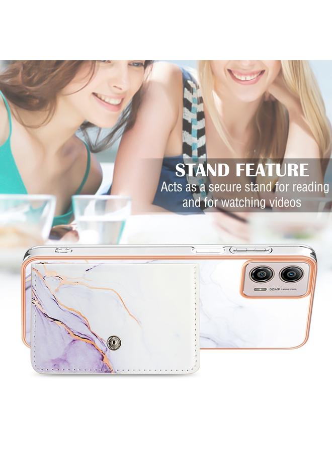 S-TOP Case For Motorola Moto G53 Marble Pattern IMD Card Slot Phone Case - Image 5
