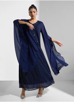 Khizana Kaftan With Sheer Sleeves  - Image 1