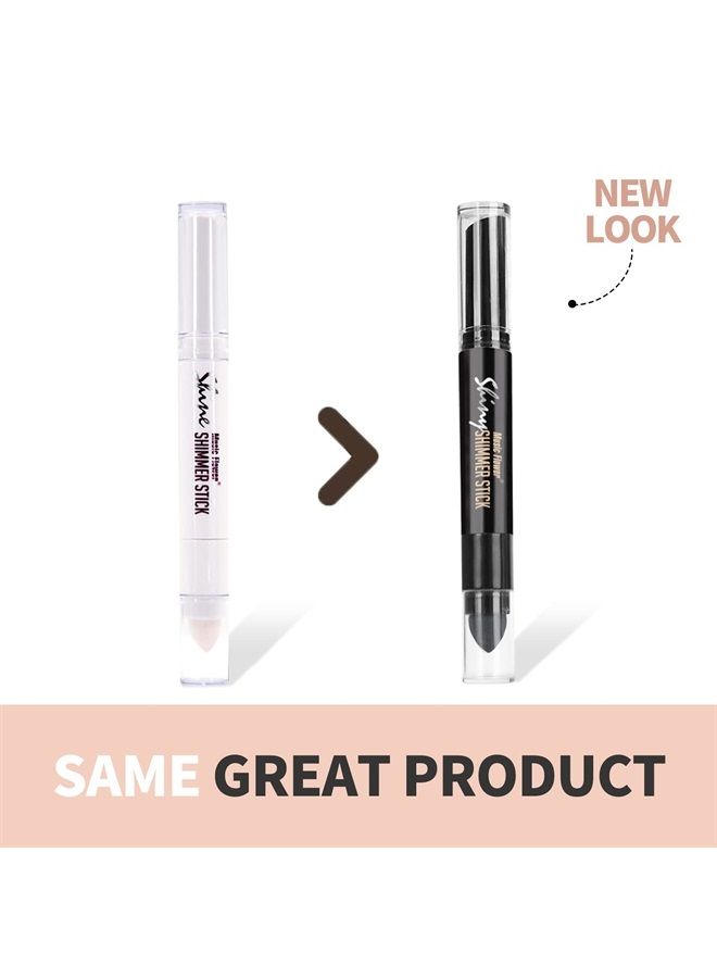 Music Flower قلم تمييز، قلم مكياج مزدوج الطرف مع فرشاة إسفنجية، لامع مقاوم للماء يدوم طويلاً بريق فضي ناعم يضيء مكياج الوجه، 1 قطعة - Image 2