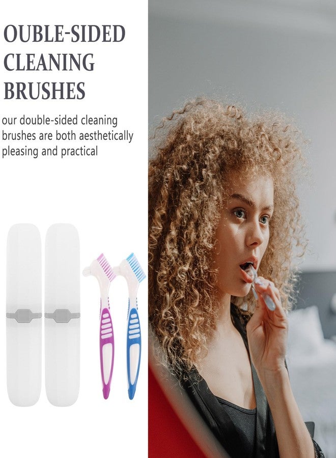 Healeved 2 Sets with Toothbrush Cases, Cleaning Personal Toothbrush Small Double-Side Assorted Color - Image 3