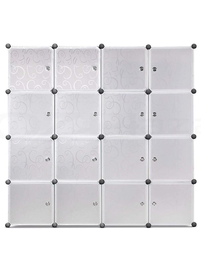 DubaiGallery Plastic Modular Shelf, Expandable 16 Compartment Wardrobe System  - Image 1