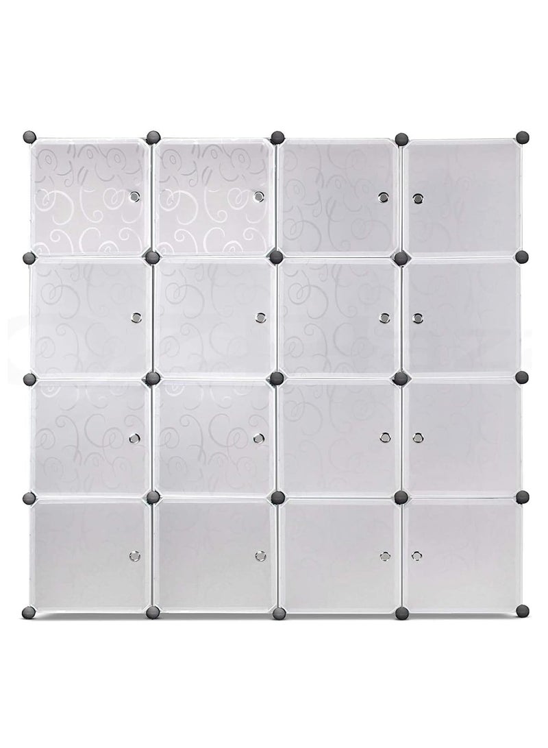 DubaiGallery Plastic Modular Shelf, Expandable 16 Compartment Wardrobe System  - Image 2
