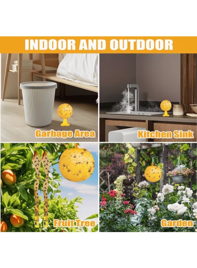2 Yellow Fruit Fly Traps, Sticky Insect Balls, Natural and Eco-Friendly Fruit Fly Trap, Ant, Mosquitoes and Spiders - Image 4
