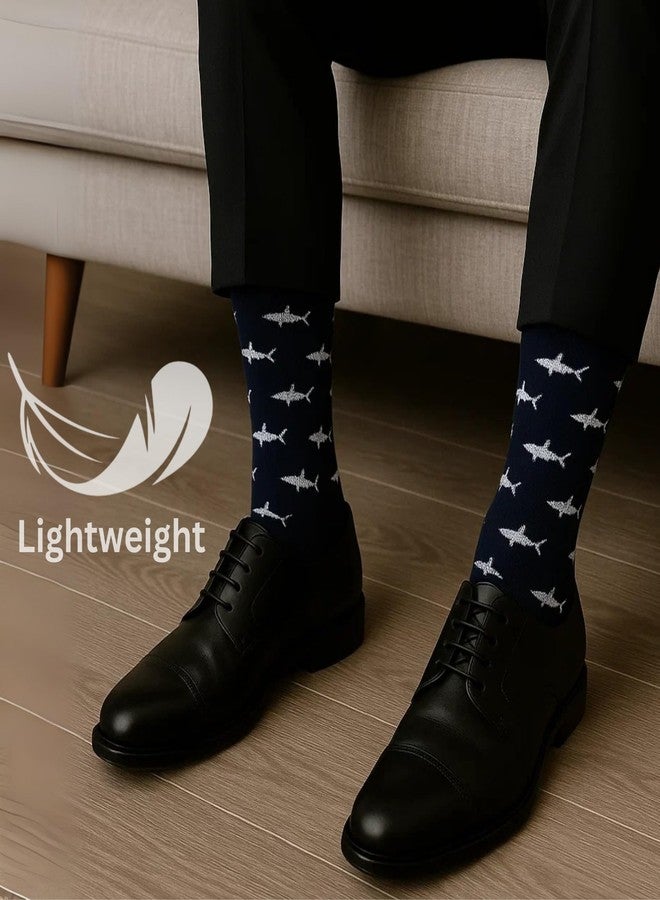 Alpine Swiss Mens Cotton 6 Pack Dress Socks Solid Ribbed Argyle Shoe Size 6-12 (One Size, Nautical Pack) - Image 5