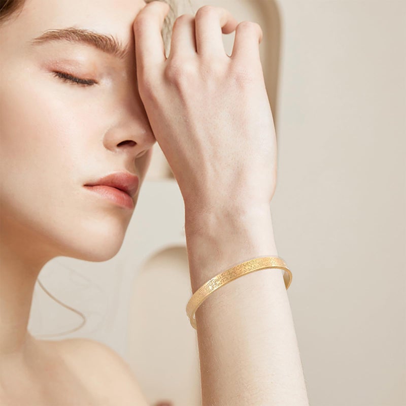 VASSAGO Ayatul Kursi Bracelet for Women Men Muslim Quran Allah Openable Bangles Arabic Calligraphy Cuff Bracelet Islam Eid Islamic Jewelry Gifts (Ayatul Kursi Bracelet) - Image 3