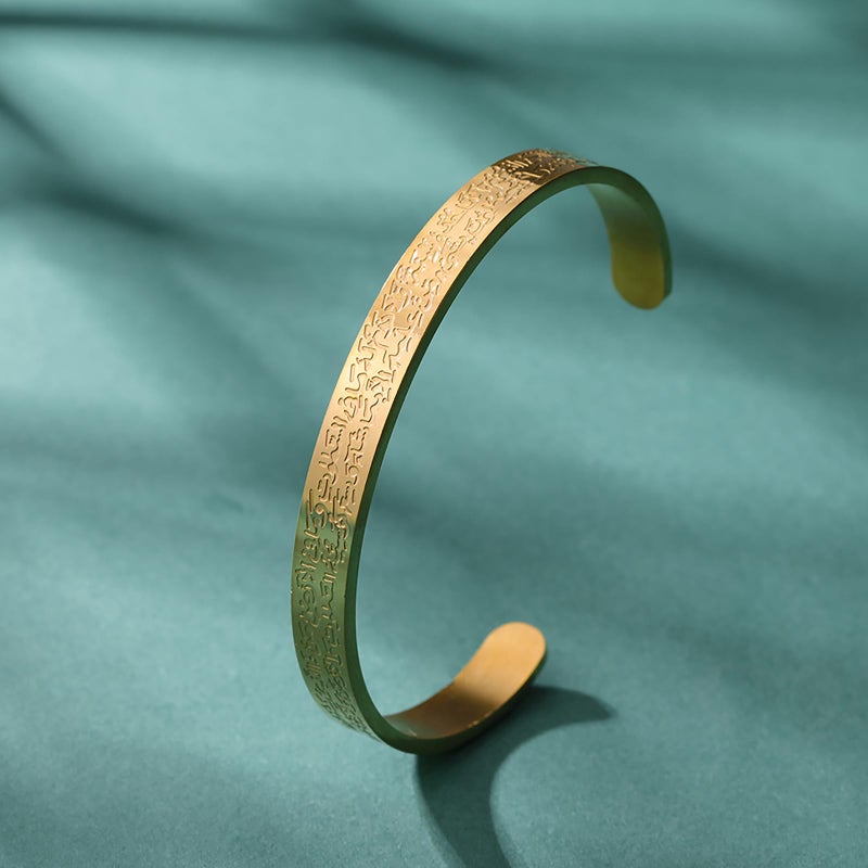 VASSAGO Ayatul Kursi Bracelet for Women Men Muslim Quran Allah Openable Bangles Arabic Calligraphy Cuff Bracelet Islam Eid Islamic Jewelry Gifts (Ayatul Kursi Bracelet) - Image 4