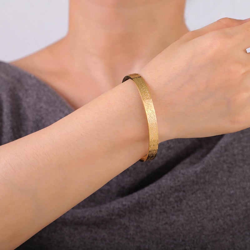 VASSAGO Ayatul Kursi Bracelet for Women Men Muslim Quran Allah Openable Bangles Arabic Calligraphy Cuff Bracelet Islam Eid Islamic Jewelry Gifts (Ayatul Kursi Bracelet) - Image 5