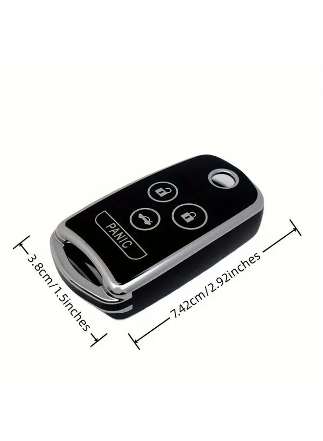 Black Key Fob Cover For Acura Honda Accord MDX RDX TL TSX ZDX - Image 3