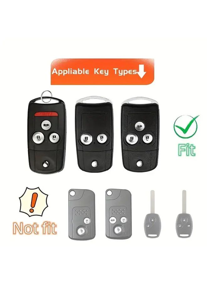 Black Key Fob Cover For Acura Honda Accord MDX RDX TL TSX ZDX - Image 4