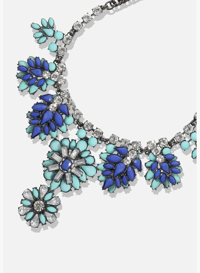 SOHI Silver Plated Designer Stone Party Necklace For Women