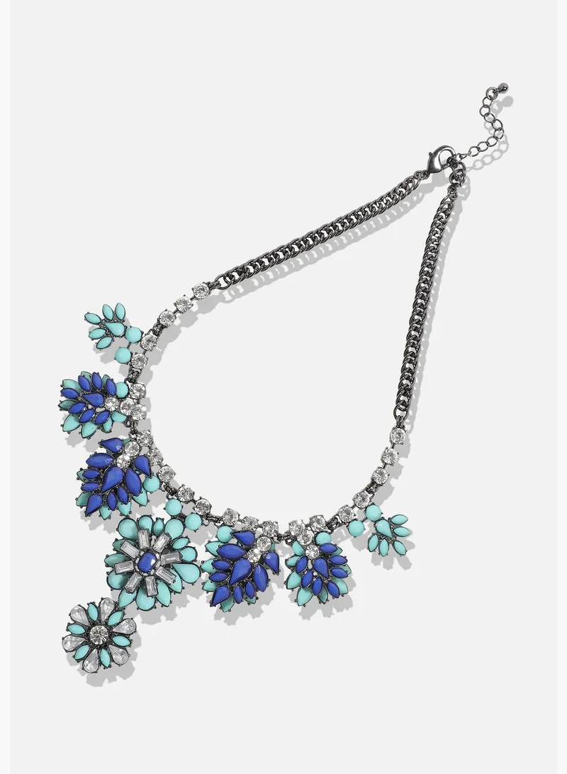 SOHI Silver Plated Designer Stone Party Necklace For Women
